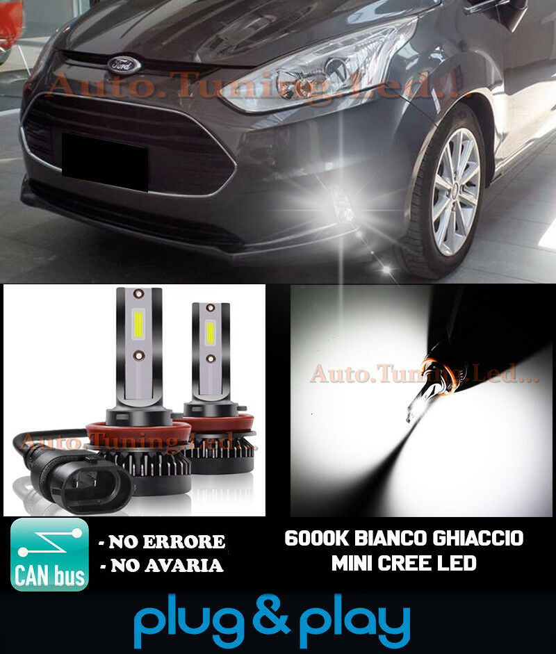 LAMPADE FENDINEBBIA A LED CREE FORD B MAX CAMBUS BIANCO GHIACCIO 8000LM