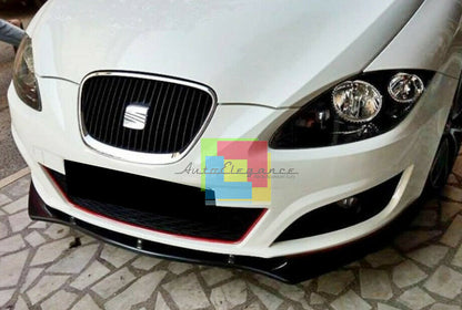 LIP SPOILER SOTTO PARAURTI ANTERIORE PER SEAT LEON 1P1 2005-2012 ABS NERO .-