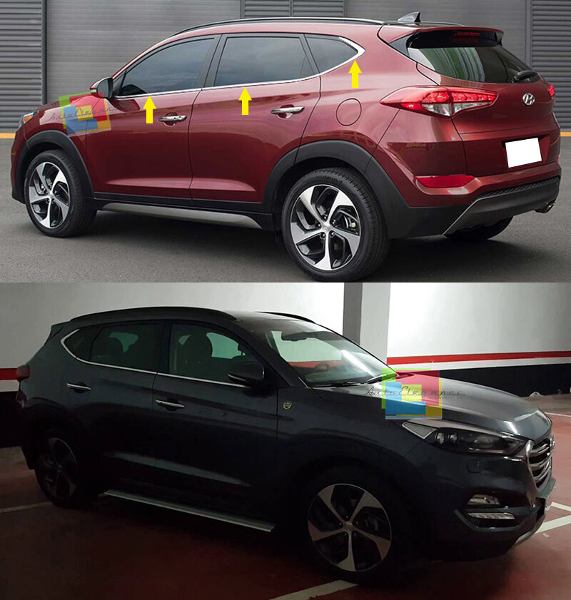 CORNICE FINESTRINI CROMATA HYUNDAI TUCSON TLE 2015+ MODANATURE ADESIVE ACCIAIO.- AUTOELEGANCERICAMBI