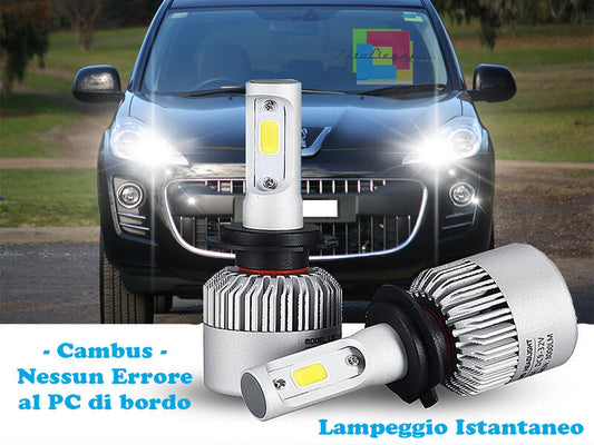 LAMPADE ABBAGLIANTI LED PEUGEOT 4007 LAMPEGGIO ISTANTANEO 6000K