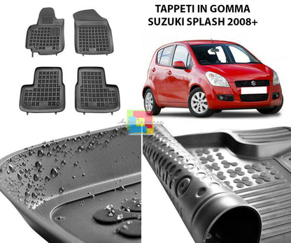SUZUKI SPLASH 2008+ TAPPETINI AUTO IN GOMMA - TAPPETI TOP QUALITA -1-