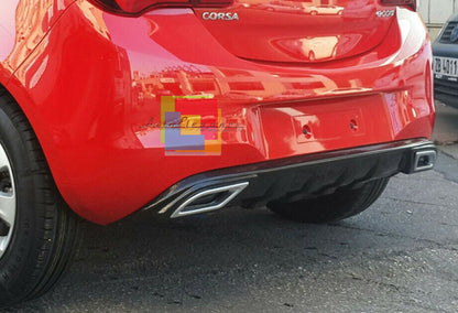 OPEL CORSA E 2014+ DIFFUSORE SOTTO PARAURTI DIFFUSORE TERMINALI CROMATI ABS -