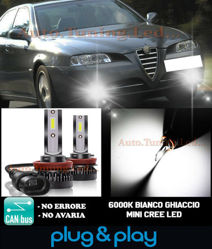 LAMPADE FENDINEBBIA A LED CREE ALFA ROMEO 166 CAMBUS BIANCO GHIACCIO 8000LM