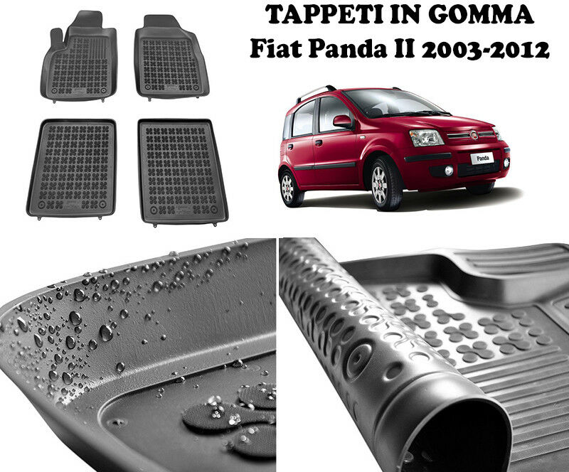 Fiat Panda II 2003-2012 TAPPETINI AUTO IN GOMMA - TAPPETI TOP QUALITA -1-