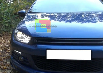 VW SCIROCCO 2008-2014 FARI ANTERIORI FANALI SPORTIVI 3D DIURNE LED LENTICOLARI