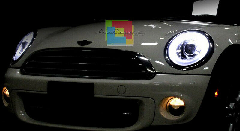 COPPIA FARI ANTERIORI LENTICOLARI MINI COOPER R55 R56 R57 DAL 2006+ DIURNE LED AUTOELEGANCERICAMBI