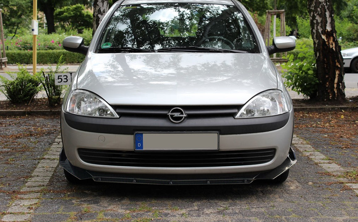 OPEL CORSA C FRONT BUMPER SPLITTER GLOSSY BLACK RS LOOK - 3P -