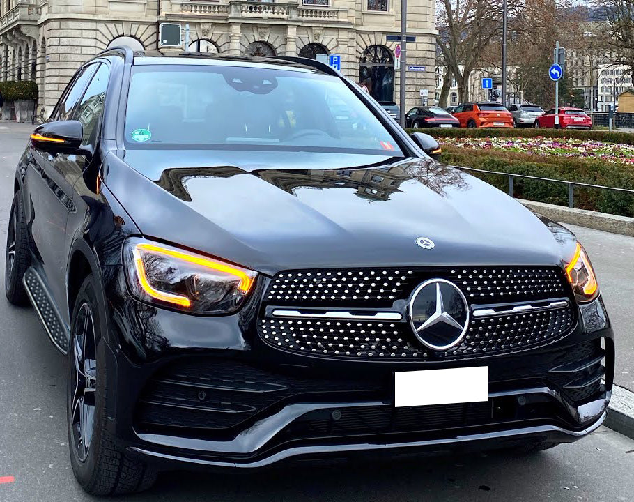 PEDANE LATERALI SOTTOPORTA PER MERCEDES GLC X253 C253 2019+ COUPE SUV NERO 0225