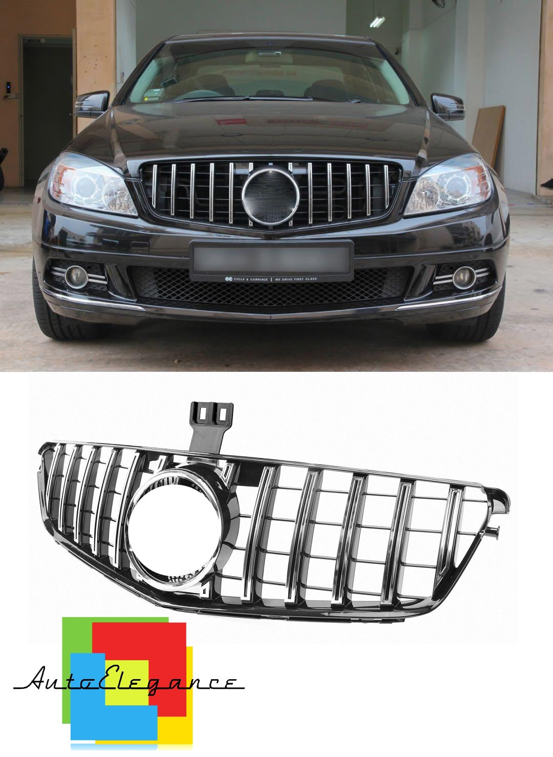 GRIGLIA ANTERIORE CLASSE C W204 S204 LOOK GT FINITURE CROMATE NEWS
