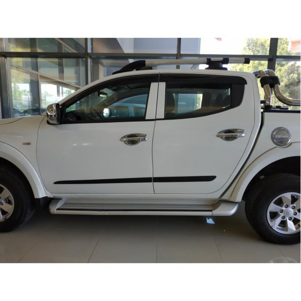 MITSUBISHI L200 PROTEZIONE PORTIERE ADESIVE 3M IN ABS 4 PEZZI BOMBATURE PORTA