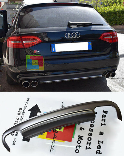 SPOILER SOTTO PARAURTI AUDI A4 B8 8K 07-11 DIFFUSORE POSTERIORE S4 PLATINO