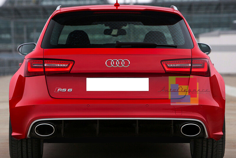 SPOILER SOTTO PARAURTI + TERMINALI ACCIAIO AUDI A6 4G 2010-2014 DIFFUSORE RS6