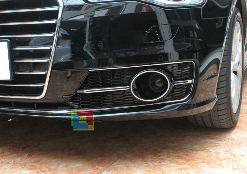 BLACK FOG LIGHT GRILLS RS6 HONEYCOMB AUDI A6 4G C7 2015+ LIFT ABS TOP QUALITY
