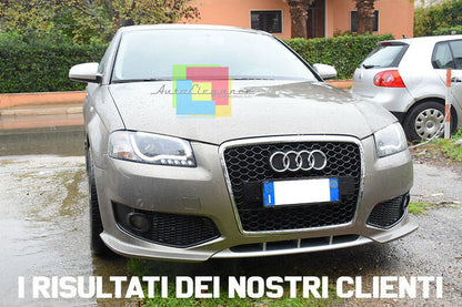 PARAURTI ANTERIORE SPORTIVO PER AUDI A3 8P 2004-2008 LOOK RS3 NIDO D&apos;APE -1