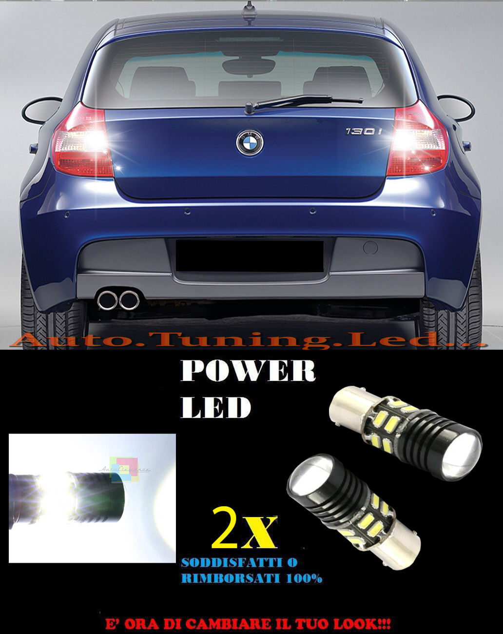 LED REVERSING LIGHTS P21W BA15 BMW 1 SERIES E87 03-06 6000K CANBUS NO ERROR