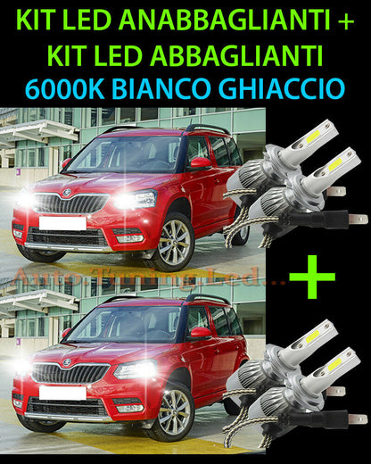 KIT LED LAMPADE ABBAGLIANTI & ANABBAGLIANTI PER SKODA YETI 2014 IN POI -.