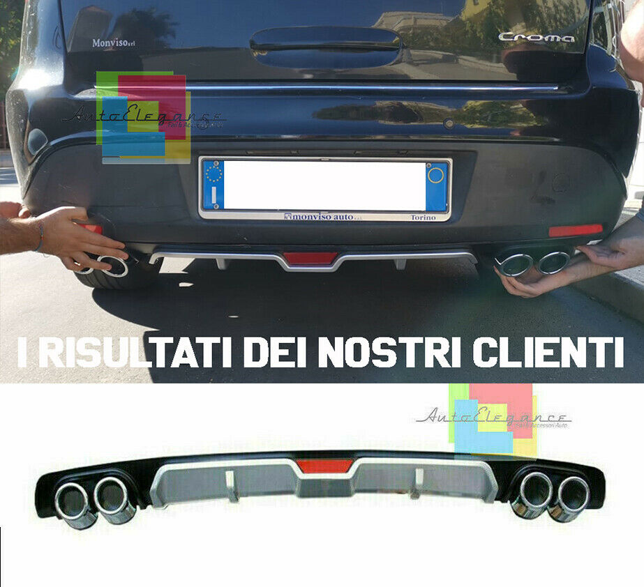 FIAT CROMA SOTTO PARAURTI POSTERIORE DIFFUSORE QUATTRO TERMINALI ABS