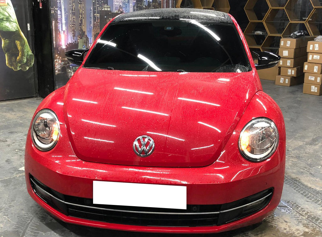 VW BEETLE 2011-2017 MIRROR ADHESIVE CAPS REARVIEW MIRRORS GLOSSY BLACK