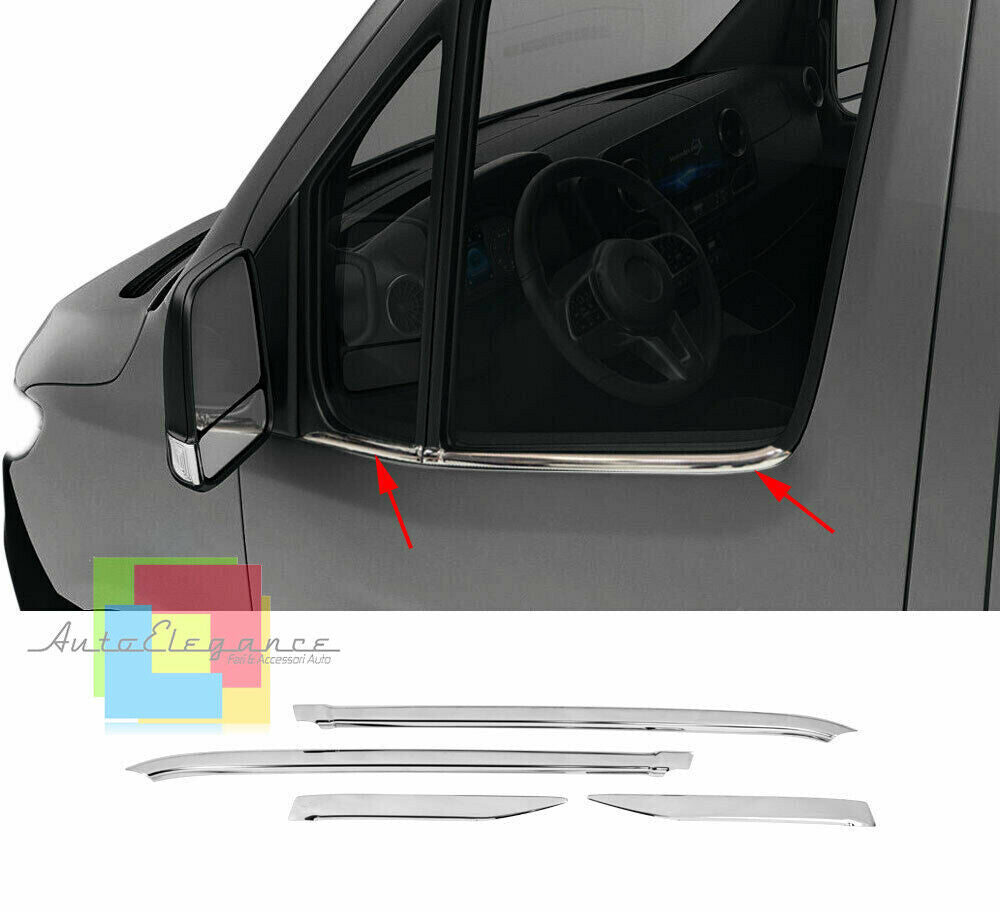 MERCEDES SPRINTER W907 CROMATURA FINESTRINI INFERIORI MODANATURE ADESIVE INOX