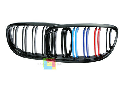 GRIGLIA ANTERIORE PER BMW SERIE 3 E90 E91 2008-2011 LCI DOPPIA LAMA 3 COLORI