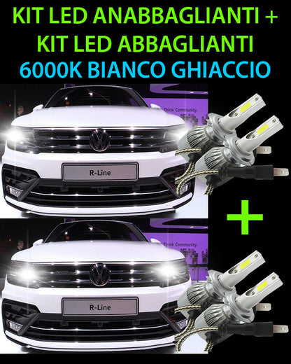 KIT LED LAMPADE ABBAGLIANTI & ANABBAGLIANTI PER VW TIGUAN MK2 2016+ -.