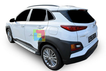 PEDANE LATERALI TOP QUALITA&apos; PER HYUNDAI KONA 2017 IN POI SOTTOPORTA ANTISCIVOLO