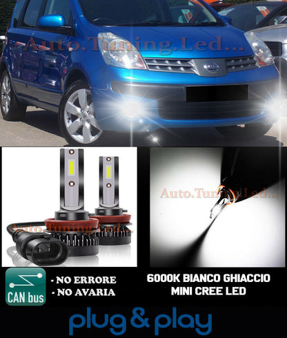 LAMPADE FENDINEBBIA A LED CREE NISSAN NOTE I CAMBUS GHIACCIO 8000LM