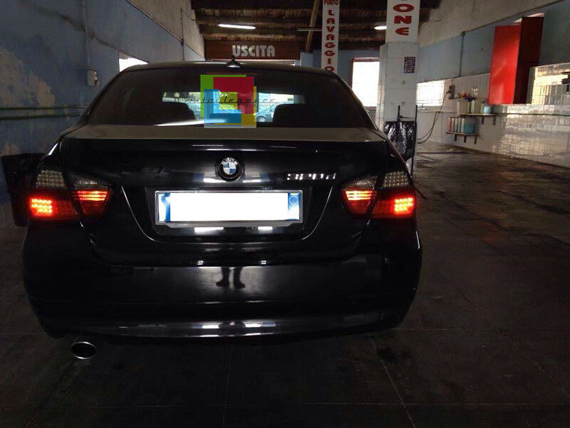 FARI ROSSO / FUME' PER BMW SERIE 3 E90 2004-2008 FANALI POSTERIORI LED