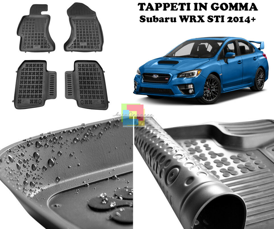 SUBARU WRX STI 2014 IN POI TAPPETINI AUTO GOMMA - TAPPETI TOP QUALITA -1-