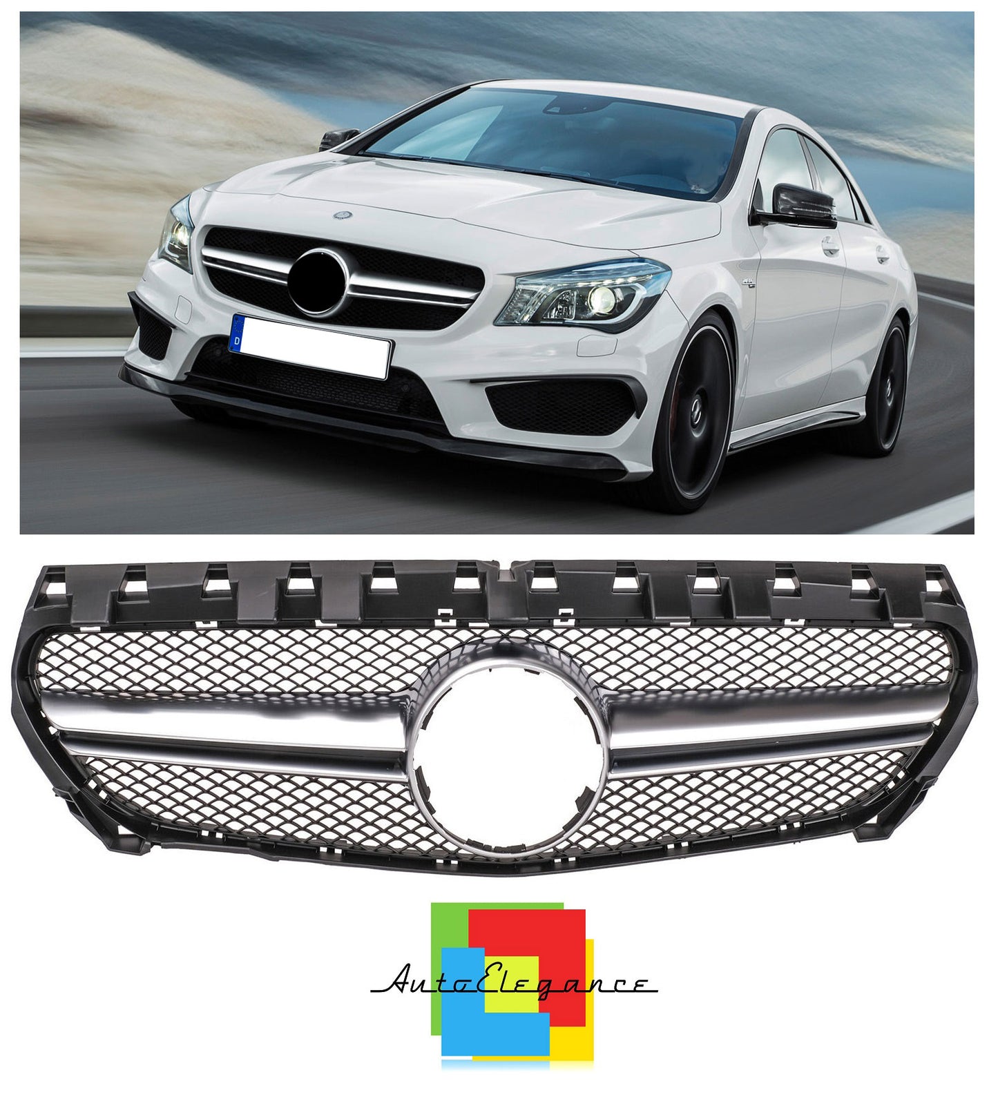 GRIGLIA ANTERIORE CLASSE CLA C117 A117 W117 2013-2016 LOOK AMG SATINATA NEWS