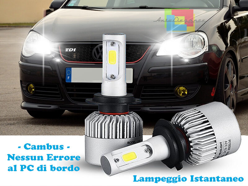 LAMPADE ABBAGLIANTI LED VW POLO 9N3 LAMPEGGIO ISTANTANEO 6000K