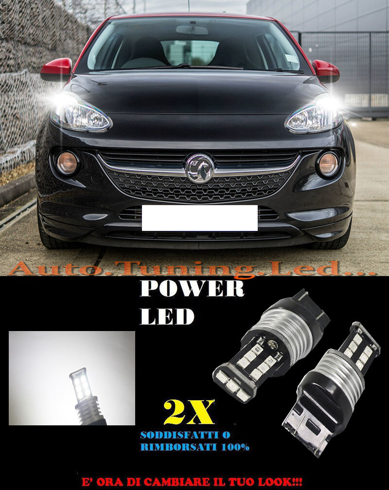 OPEL ADAM 2012+ LUCI DIURNE T20 A LED COPPIA NO ERROR BIANCO GHIACCIO