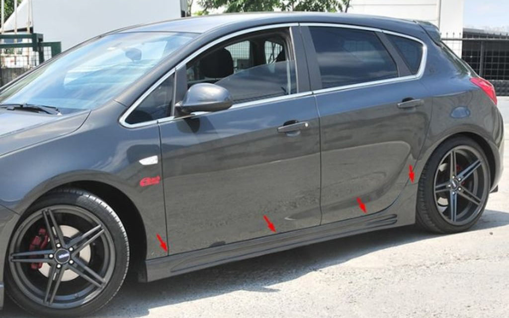SIDE SKIRTS FOR OPEL ASTRA J 5 DOORS UNDER DOOR SPOILER ABS OPC 0279