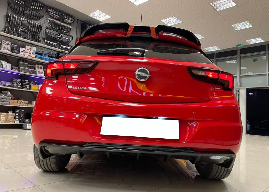 OPEL ASTRA K 2015+ REAR BUMPER DIFFUSER ABS BLACK OPC