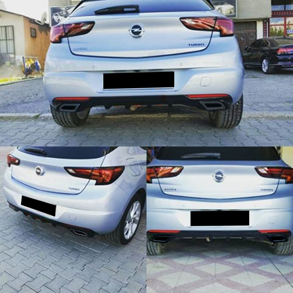 OPEL ASTRA K REAR DIFFUSER GLOSSY BLACK UNDER BUMPER ABS 0312