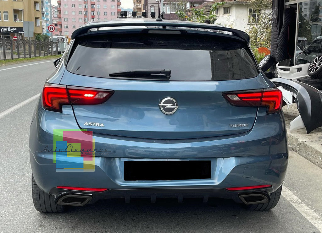 OPEL ASTRA K REAR DIFFUSER GLOSSY BLACK UNDER BUMPER ABS 0312