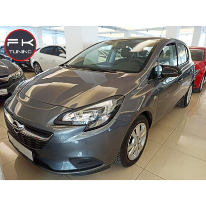OPEL CORSA E 2014+ CALOTTE ADESIVE SPECCHI SPECCHIETTI RETROVISORI NERO LUCIDO