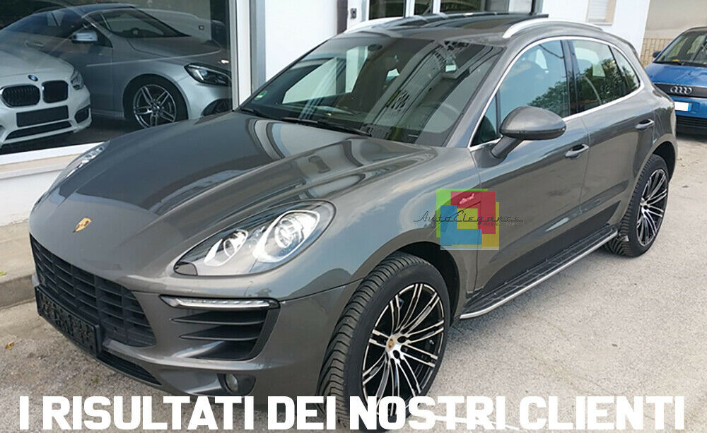 PEDANE LATERALI PORSCHE MACAN 2014+ SOTTOPORTA ANTISCIVOLO TOP QUALITA ALLUMINIO