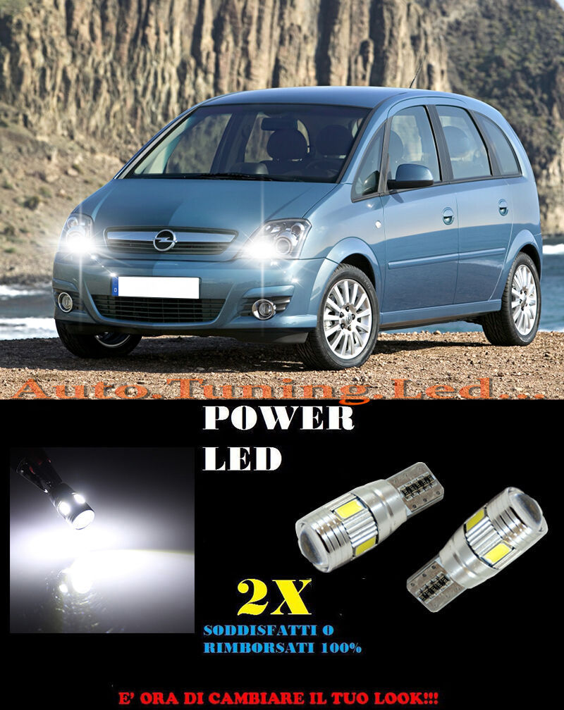 LUCI POSIZIONE OPEL MERIVA 03-10 CANBUS T10 BIANCO 6 LED SUPER QUALITA