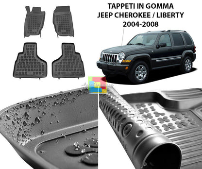 JEEP CHEROKEE & LIBERTY 04-08 TAPPETINI AUTO IN GOMMA - TAPPETI TOP QUALITA -1-