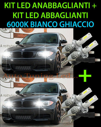 KIT LED LAMPADE ABBAGLIANTI & ANABBAGLIANTI PER BMW SERIE 1 E87 E81 2004-2011 -.