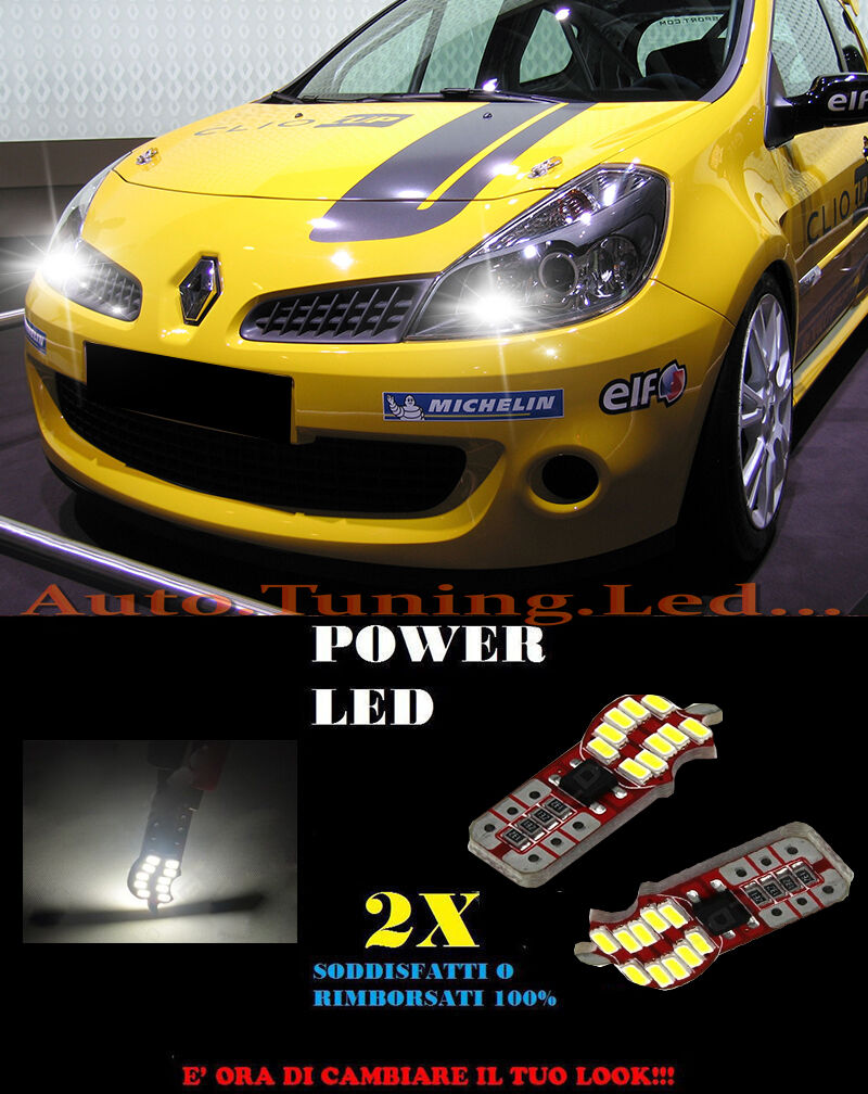 LUCI POSIZIONE RENAULT CLIO 05-10 CANBUS T10 BIANCO 20 LED SUPER QUALITA