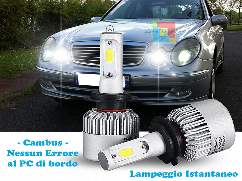 LAMPADE ABBAGLIANTI LED MERCEDES CLASSE E W211 LAMPEGGIO ISTANTANEO 6000K