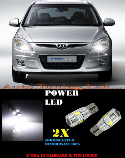 LUCI POSIZIONE HYUNDAI I30 07-11 CANBUS T10 BIANCO 6 LED SUPER QUALITA