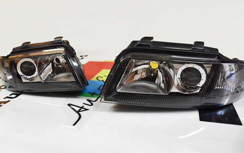 COPPIA FARI ANTERIORI - AUDI A4 B5 94-00 FANALI LENTICOLARI + KIT H7 CREE LED AUTOELEGANCERICAMBI