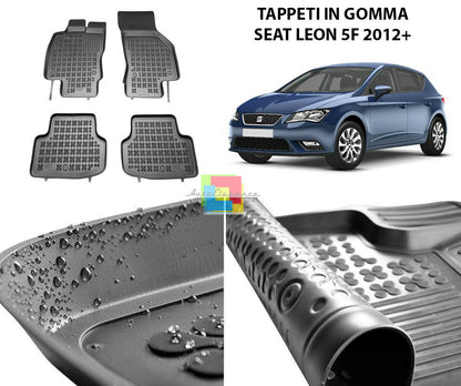 SEAT LEON 5F 2012 ONWARDS RUBBER CAR MATS - TOP QUALITY MATS -1
