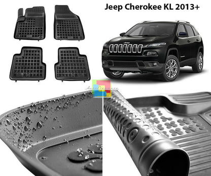 JEEP CHEROKEE KL 2013 ONWARDS RUBBER CAR MATS - TOP QUALITY MATS -1