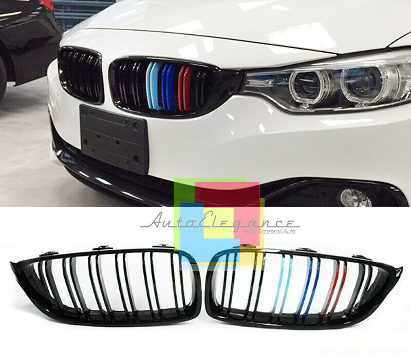 3 COLOR M4 FRONT GRILLES FOR BMW F32 F33 F36 DOUBLE BAND MASK .-