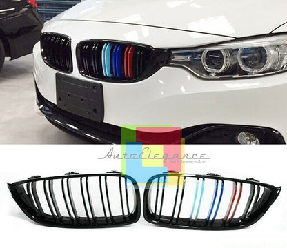 3 COLOR M4 FRONT GRILLES FOR BMW F32 F33 F36 DOUBLE BAND MASK .-