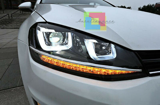 VW GOLF 7 VII FROM 2012+ HEADLIGHTS DYNAMIC LED DAYTIME LIGHTS DOUBLE U